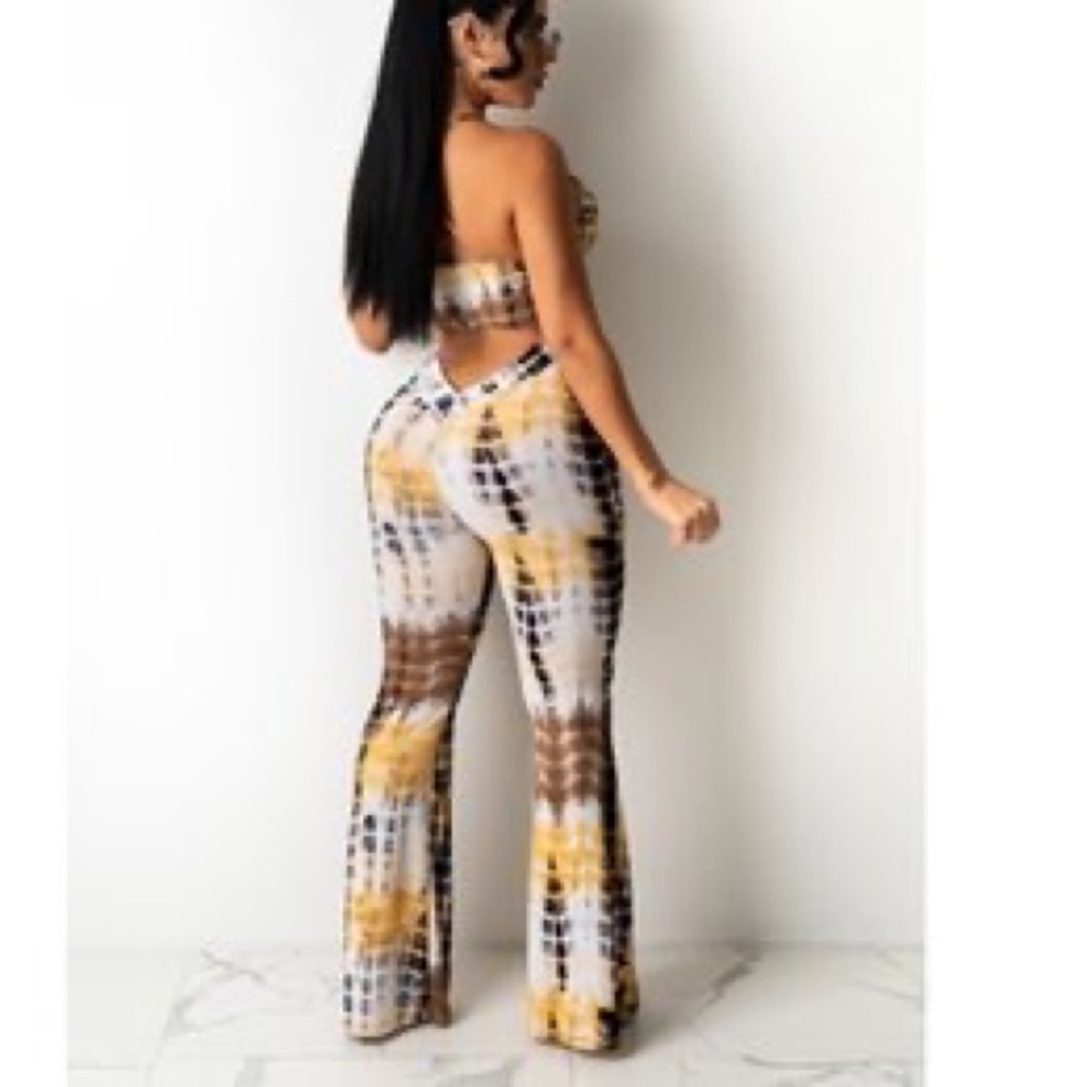 Tie Dye Drawstring Jumpsuit